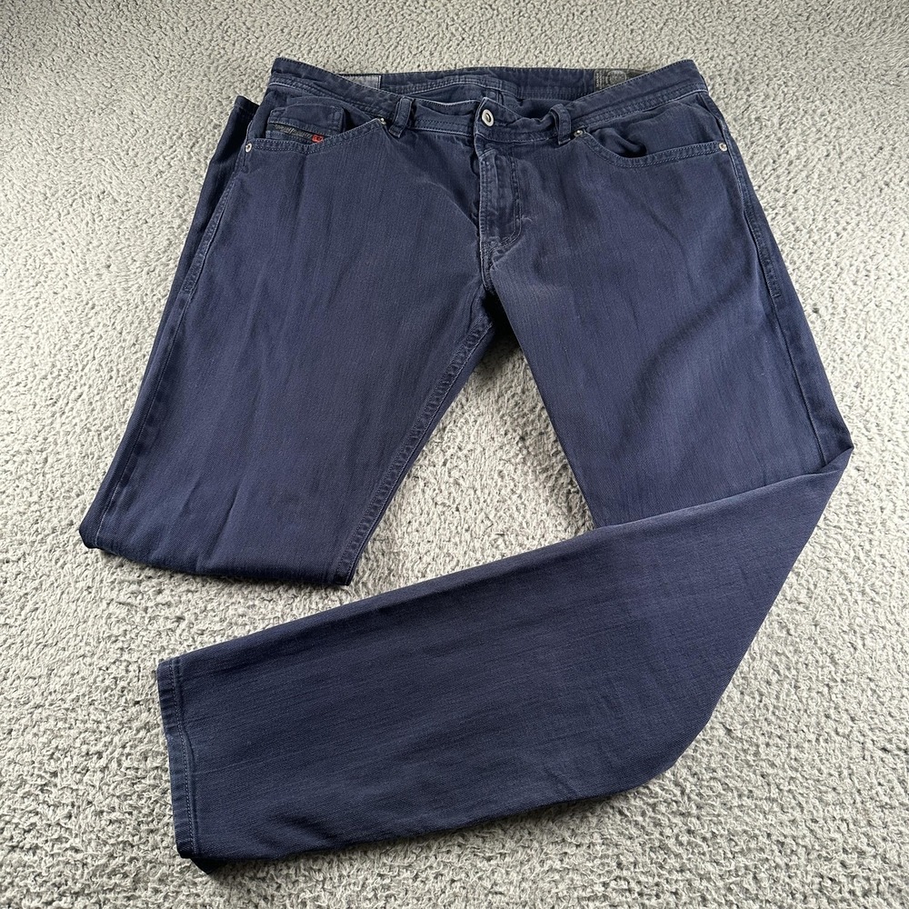 Diesel Thommer Jeans Mens 34 Blue Slim Tapered Stretch Dark Wash Denim